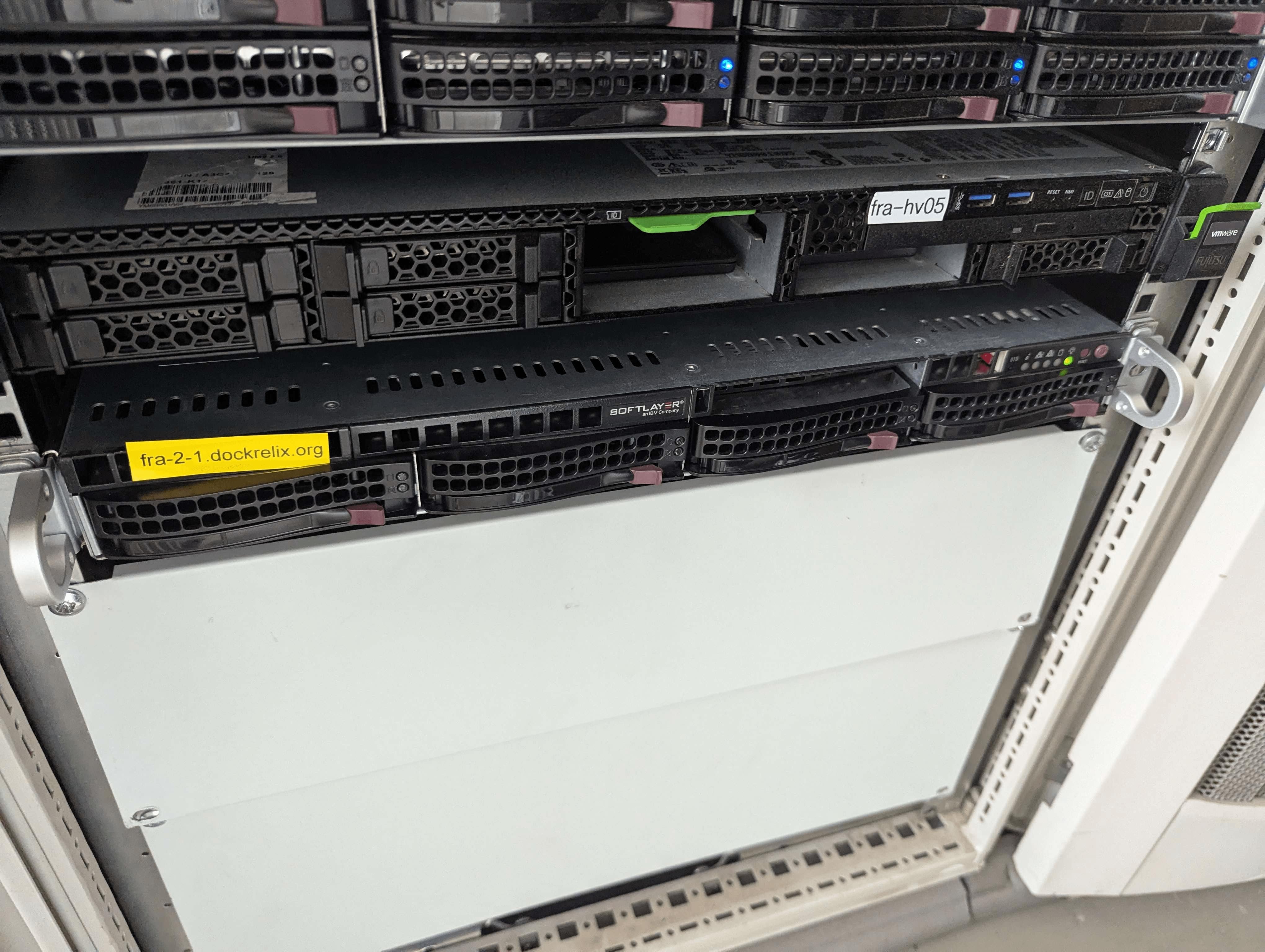 Rack-mounted server in Frankfurt datacenter